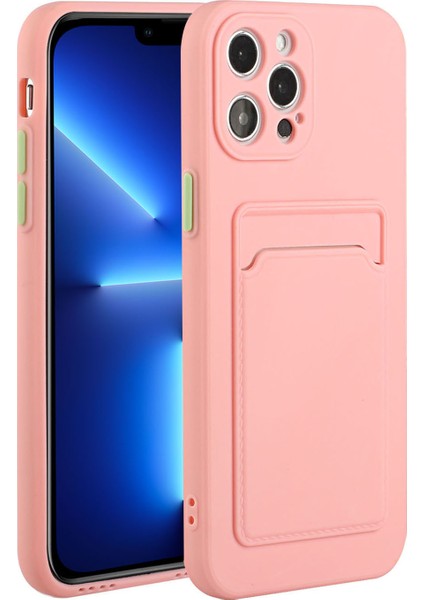 Iphone 13 Pro 6.1 Inç Pembe Için Tek Kart Yuvalı Yumuşak Tpu Telefon Geri Kasa Kapağı (Yurt Dışından)
