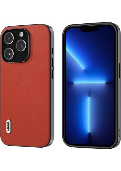Iphone 13 Pro Max Telefon Kılıfı Koruyucu Kılıf 6.7 Inç Dokulu Pu Deri+Yumuşak Tpu Telefon Kapak-Kırmızı (Yurt Dışından)