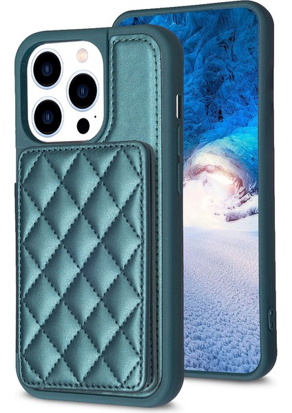 Iphone 13 Pro Max Telefon Kılıfı Deri Kaplamalı Tpu Kapak 6.7 Inç Kart Yuvaları Kickstand Telefon Anti-Çizelge Kılıf Yeşili (Yurt Dışından) fiyatları