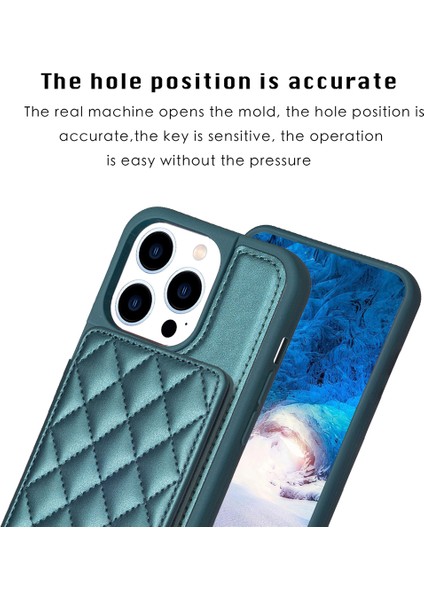 Iphone 13 Pro Max Telefon Kılıfı Deri Kaplamalı Tpu Kapak 6.7 Inç Kart Yuvaları Kickstand Telefon Anti-Çizelge Kılıf Yeşili (Yurt Dışından) modelleri