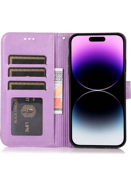 Iphone 13 Pro Maks Telefon Kılıfı Pu Deri 6.7 Inç Baskılı Çiçek Desen Standı Cüzdan Şok Geçirmez Cep Telefonu Kapak (Yurt Dışından)