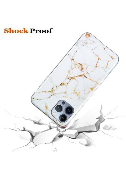 Iphone 13 Pro Max Telefon Korumu Koruyucu Telefon Kılıfı 6.7 Inç Mermer Desen Imd Esnek Tpu Geri Kapak-Beyaz (Yurt Dışından) fırsatları