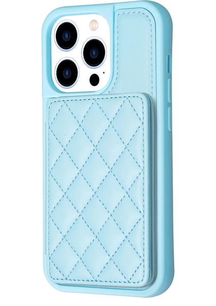 Iphone 13 Pro Max Telefon Kılıfı Deri Kaplamalı Tpu Kapak 6.7 Inç Kart Yuvaları Kickstand Telefon Anti-Çizelge Kılıf Mavisi (Yurt Dışından)
