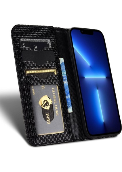 Iphone 13 Pro Max Telefon Kılıfı 6.7 Inç Pu Deri Telefon Flip Cüzdan Kılıfı Izgara Dokusu Manyetik Otomatik Absorlanmış Telefon Kapağı Koruyucu Kabuk Black (Yurt Dışından) modelleri
