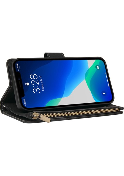Iphone 13 Pro Telefon Kılıfı 6.1 Inç Zipper Cep Tasarımı Pu Deri Cep Telefonu Cüzdan Stand Kapağı Çok Kart Yuvaları Damla Geçirmez Kılıf Kılıfı (Yurt Dışından) modelleri