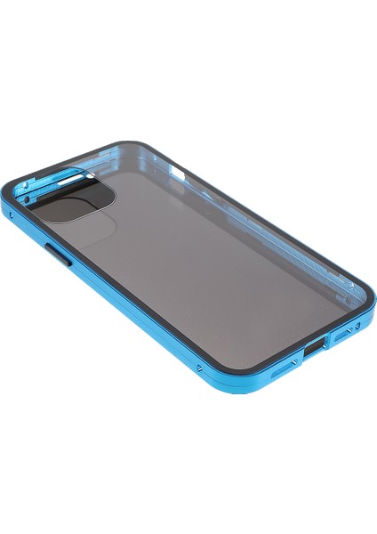 Iphone 13 Pro Telefon Kılıfı 6.1 Inç Metal Tampon+Çift Sandalı Temperli Cam Anti-Peep Manyetik Koruyucu Kapak Mavisi (Yurt Dışından) fırsatları