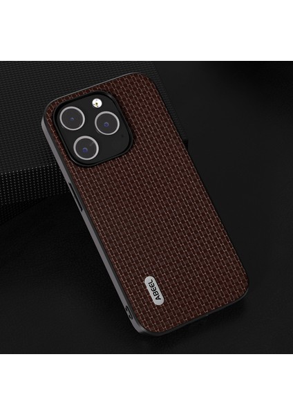 Iphone 13 Pro Max Telefon Kılıfı Koruyucu Kabuk Cowhide Deri Kaplamalı Pc+Tpu Lüks Dokulu Telefon Case-Coffee (Yurt Dışından) fırsatları