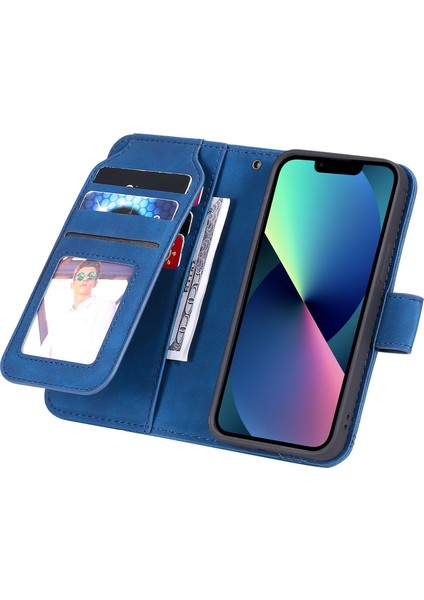 Iphone 13 Mini Telefon Kılıfı Için 5.4 Inç Manyetik Kıyafet Baskılı Pu Deri Stand Kapağı Birden Fazla Kart Yuvası ve Nakit Cep-Mavi (Yurt Dışından) fiyatları