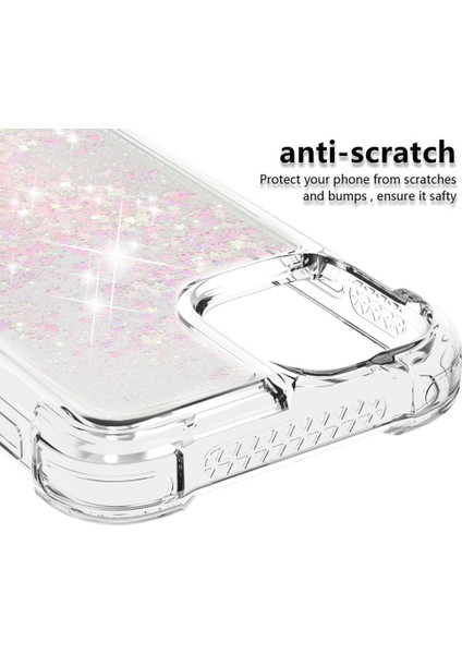 Iphone 13 Pro 6.1 Inç-Silver Pembesi Için Glitter Bling Sıvı Işıltı Moda Akış Çekme ve Tpu Kılıfı (Yurt Dışından) fırsatları