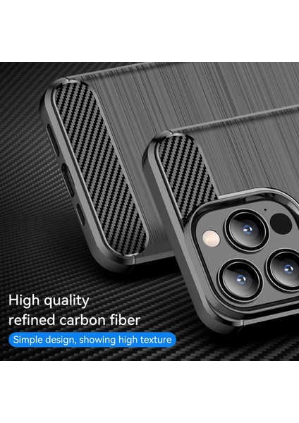 Iphone 13 Pro Telefon Kılıfı Için 1.8mm Karbon Fiber Fırçalanmış Doku Esnek Tpu Anti-Drop Telefon Geri Kılıf Kapağı 6.1 Inç-Siyah (Yurt Dışından) fiyatları