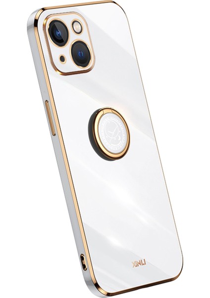 Iphone 13 Mini Telefon Kılıfı Için Halka Kickstand Sırt Kabuğu 5.4 Inç Anti-Damla Elektrapan Altın Kenar Kılıf Yumuşak Tpu Kapak-Beyaz (Yurt Dışından) fiyatları