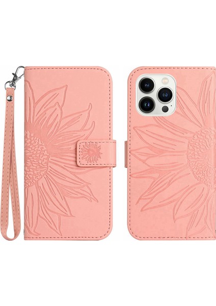 Iphone 13 Pro Maks Telefon Kılıfı 6.7 Inç Ayçiçeği Baskılı Pu Deri Tam Koruma Kabuk Cilt Touch Katlanabilir Stand Telefon Cüzdan Kılıfı El Strap-Işık Pembe (Yurt Dışından) fiyatları