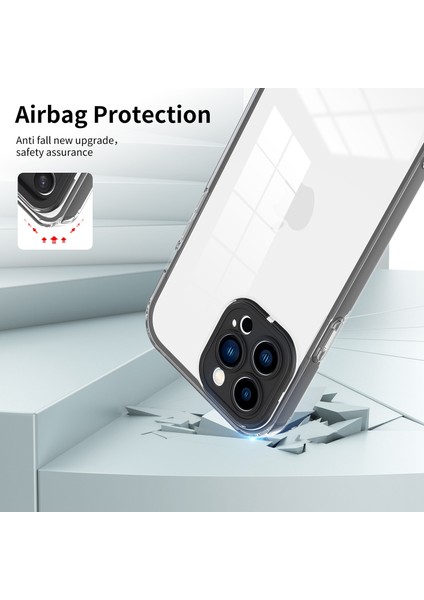 Iphone 13 Pro Telefon Kılıfı 6.1 Inç Şok Geçirmez Clear Cep Telefonu Tpu Kılıfı ile Hava Yastığı Koruması Renkli Çerçeve Anti-Fall-Black (Yurt Dışından) fırsatları