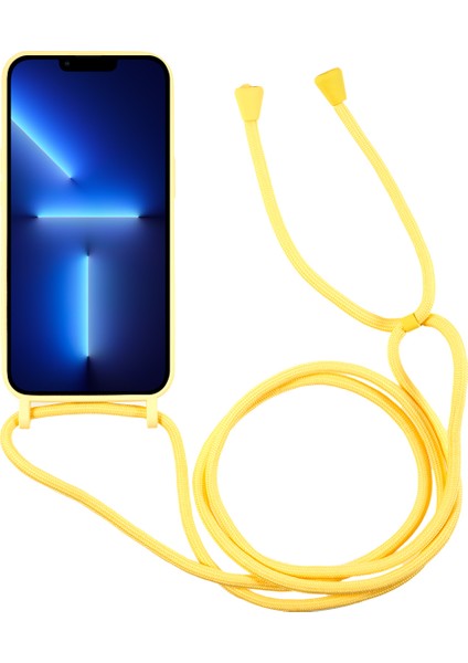 Iphone 13 Pro Max Telefon Kılıfı Sıvı Silikon Kılıf 6.7 Inç Kart Yuvası Strap-Sarı ile Koruyucu Telefon Kapağı (Yurt Dışından) fiyatları