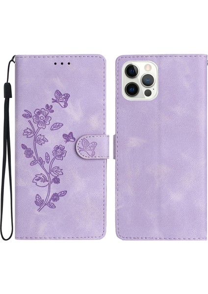 Iphone 13 Pro Max Telefon Kılıfı 6.7 Inç Çiçek Koruma Koruması Kabuk Deri Cüzdan Stand Telefon Kılıfı (Yurt Dışından)