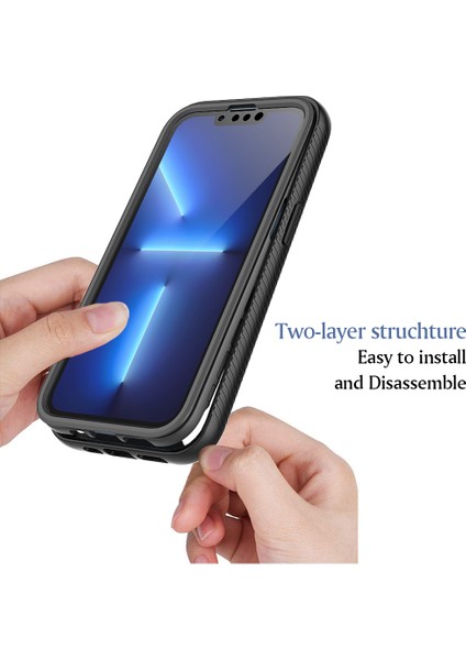 Iphone 13 Pro Telefon Kılıfı Için Çok Yolda Koruma Tpu+Pc Hybrıd Kapak Pet Ekran Koruyucu 6.1 Inç-Black (Yurt Dışından) modelleri