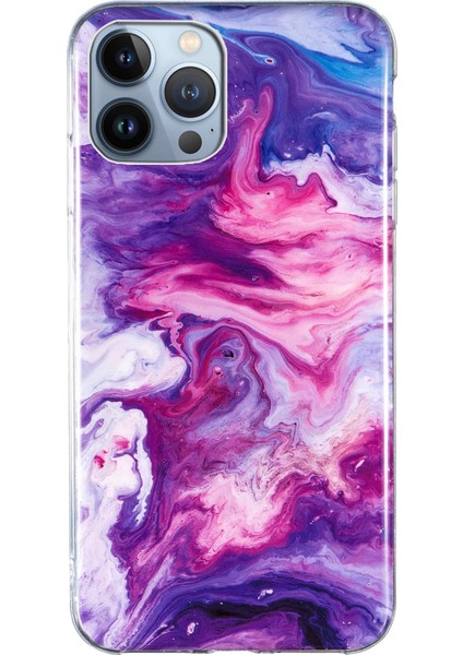 Iphone 13 Pro Max Telefon Korumu Koruyucu Telefon Kılıfı 6.7 Inç Mermer Desen Imd Esnek Tpu Geri Kapak Kırmızısı (Yurt Dışından)