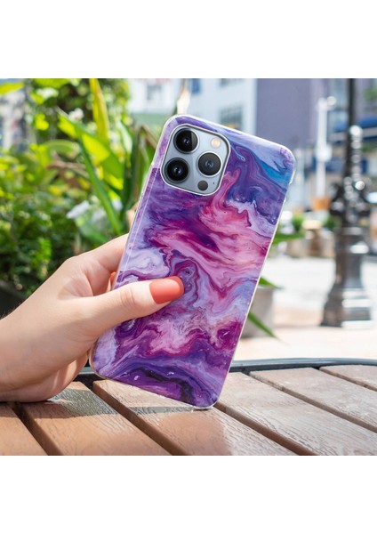 Iphone 13 Pro Max Telefon Korumu Koruyucu Telefon Kılıfı 6.7 Inç Mermer Desen Imd Esnek Tpu Geri Kapak Kırmızısı (Yurt Dışından) modelleri
