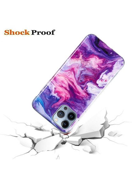 Iphone 13 Pro Max Telefon Korumu Koruyucu Telefon Kılıfı 6.7 Inç Mermer Desen Imd Esnek Tpu Geri Kapak Kırmızısı (Yurt Dışından) fırsatları