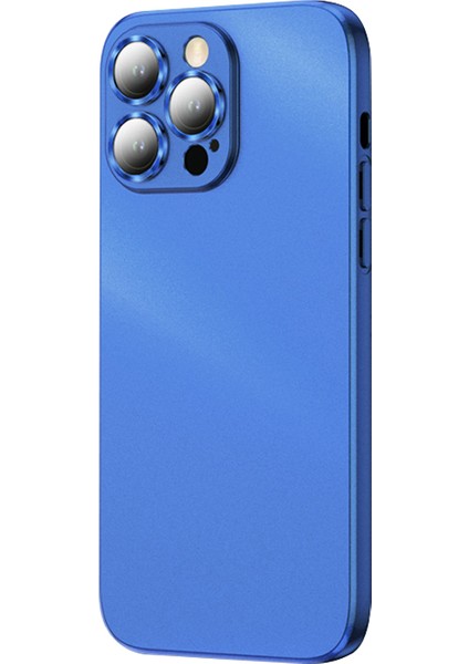 Iphone 13 Pro Max Telefon Kılıfı 6.7 Inç Tpu Telefon Kılıfı Elektrikle Mat Telefon Kapağı Dahili Kamera Lens Koruyucu-Mavisi (Yurt Dışından)