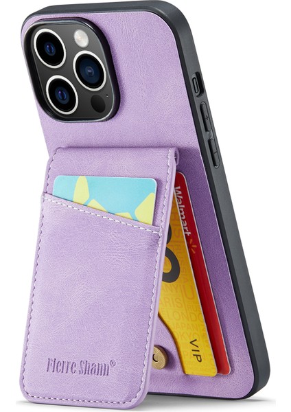 Iphone 13 Pro 6.1 Inç Kart Yuvaları Için Telefon Kapağı Kickstand Pu Deri+Tpu Vaka-Mor (Yurt Dışından) fırsatları