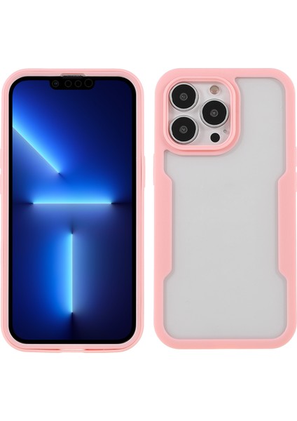 Iphone 13 Pro Telefon Kılıfı Için 360 Derece Tam Koruma Pet Ekranı Filmi+Akrilik+Tpu Kameralı Kamera Lens Koruması 6.1 Inç Pembe (Yurt Dışından)