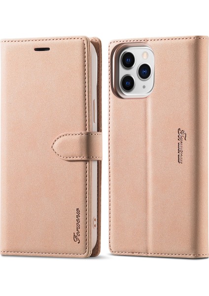 Moda Stili Damla Dirençli Deri Duygu Deri Kılıf Iphone 13 Pro 6.1 Inç-Rose Altın (Yurt Dışından)