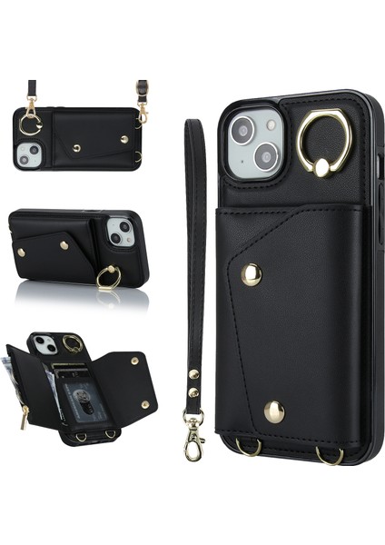 Iphone 13 Mini Telefon Kılıfı Için Zipper Cüzdan Telefon Kapağı Pu Deri Kaplamalı Tpu Döner Yüzük Kickstand-Black (Yurt Dışından) fiyatları