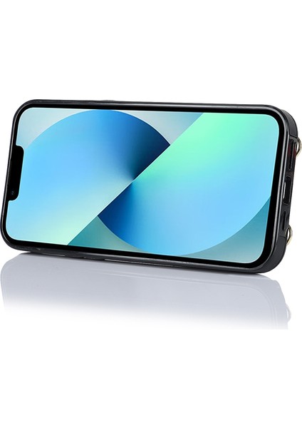 Iphone 13 Mini Telefon Kılıfı Için Zipper Cüzdan Telefon Kapağı Pu Deri Kaplamalı Tpu Döner Yüzük Kickstand-Black (Yurt Dışından) modelleri
