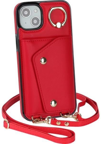 Iphone 13 Mini Pu Deri Kaplamalı Tpu Döner Yüzük Kickstand Telefon Kasa-Kırmızı Için Fermuarlı Cüzdan Telefon Kapağı (Yurt Dışından) fiyatları