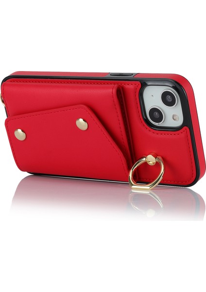 Iphone 13 Mini Pu Deri Kaplamalı Tpu Döner Yüzük Kickstand Telefon Kasa-Kırmızı Için Fermuarlı Cüzdan Telefon Kapağı (Yurt Dışından) fırsatları