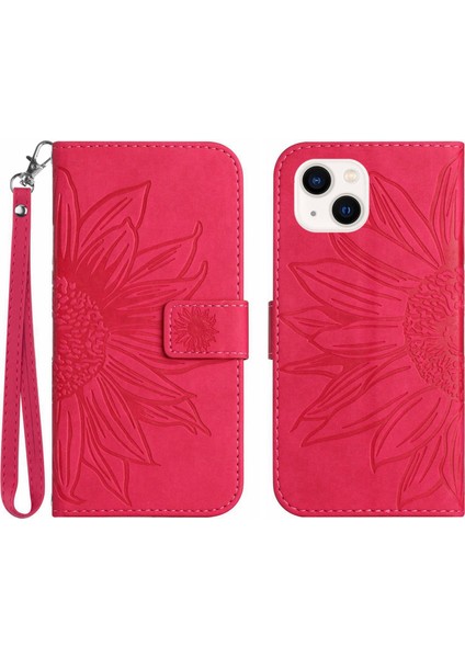 Iphone 13 Mini Telefon Kılıfı Için Cilt Touch Hissed Flip Strap-Rose ile Baskılı Ayçiçeği Stand Pu Deri Manyetik Cüzdan Kapağı (Yurt Dışından) fiyatları
