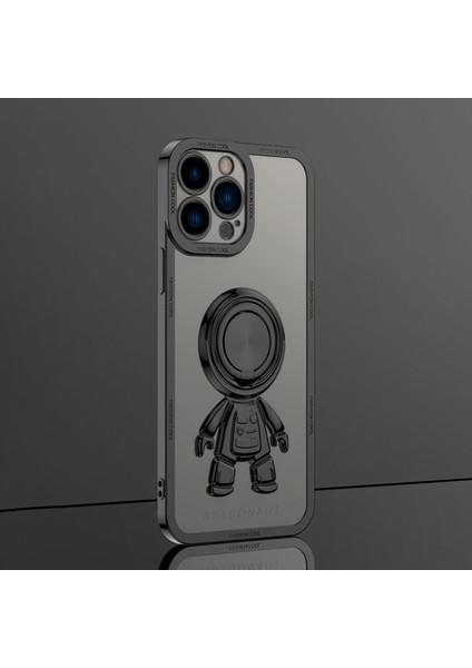 Iphone 13 Pro Max Telefon Kılıfı Tpu 6.7 Inç Spaceman Tasarım Elektrapılaşma Kickstand Anti Drop Kapak Araba Montajı Metal Sac-Siyah (Yurt Dışından) fiyatları