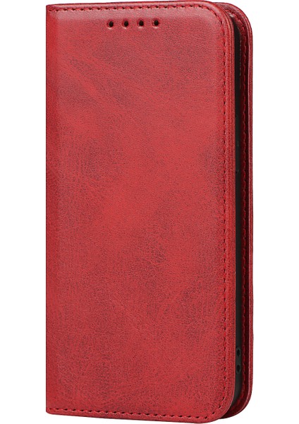 Stand Cüzdan Deri Telefon Flip Case Koruyucu Kapak Iphone 13 Pro 6.1 Inç-Kırmızı (Yurt Dışından) modelleri