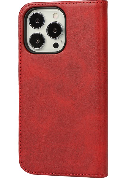 Stand Cüzdan Deri Telefon Flip Case Koruyucu Kapak Iphone 13 Pro 6.1 Inç-Kırmızı (Yurt Dışından) fırsatları