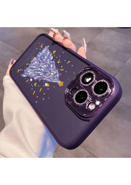 Iphone 13 Pro Telefon Kılıfı Glitter Kamera Yüzüğü Tpu Kılıfı Noel Ağacı Deseni Lens Film Black ile Koruyucu (Yurt Dışından) fiyatları