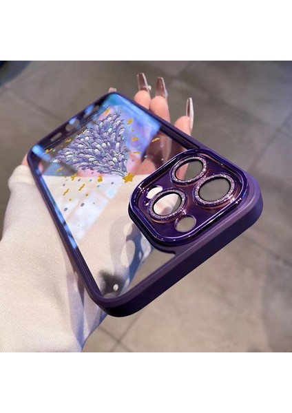 Iphone 13 Pro Telefon Kılıfı Glitter Kamera Yüzüğü Tpu Kılıfı Noel Ağacı Deseni Lens Film Black ile Koruyucu (Yurt Dışından) fırsatları