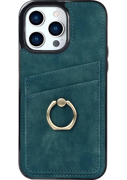Iphone 13 Pro Max Telefon Kılıfı 6.7 Inç Retro Pu Derılı Kaplamalı Tpu Kasa Çizelge Önleyici Telefon Kapağı Halka Kickstand ve Card Tutucu Yeşili (Yurt Dışından) fiyatları