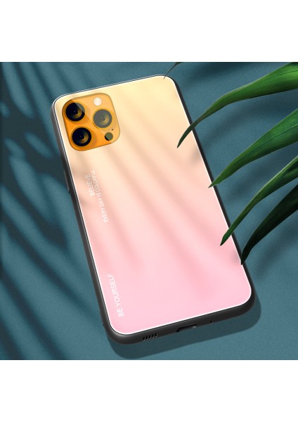 Iphone 13 Pro Telefon Kılıfı Için Ince Işık Gradyanı 9h Sertlik Temperli Cam+Tpu Giyim-Dirençli Anti-Drop Hibrit Kılıfı 6.1 Inç-Altın/pembe (Yurt Dışından) fırsatları