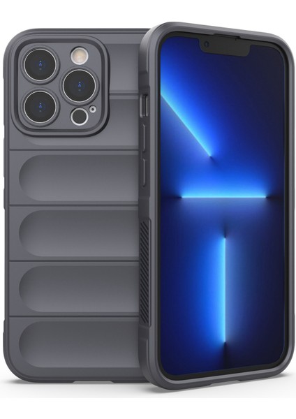 Iphone 13 Pro 6.1 Inç Anti-Fall Sağlamlı Arka Kabuk Yumuşak Tpu Telefon Koruyucusu Case-Dark Gri (Yurt Dışından)