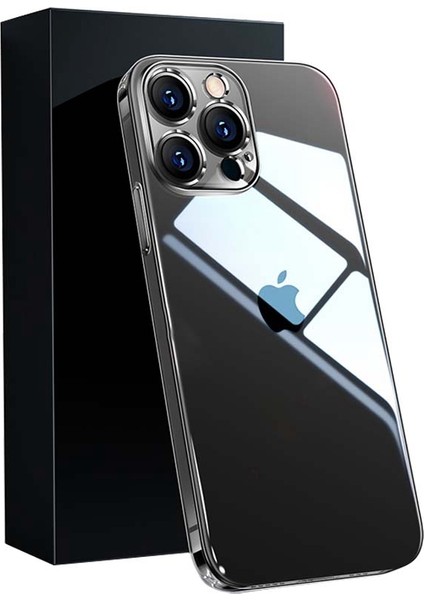 Iphone 13 Pro 6.1 Inç Elektrapan Kamera Lens Film Black ile Şeffaf Silikon Telefon Kılıfı (Yurt Dışından)