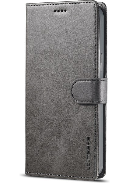 Cüzdan Tasarım Deri Kılıf Kabuğu Iphone 13 Pro 6.1 Inç Standlı) -Grey (Yurt Dışından)