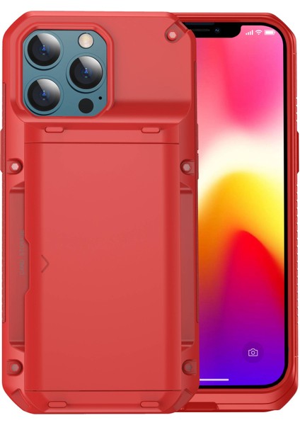 Iphone 13 Pro Max Telefon Kılıfı Için 6.7 Inç Hassas Kesim Tpu+Pc Tarafı Kart Yuvası Kırmızılı Koruyucu Telefon Kılıfı (Yurt Dışından) fiyatları