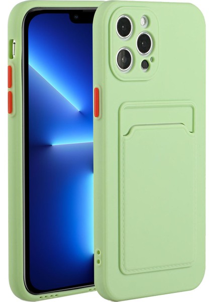 Iphone 13 Pro 6.1 Inç Işıklı Yeşil Için Tek Kart Yuvalı Yumuşak Tpu Telefon Geri Kasa Kapağı (Yurt Dışından)