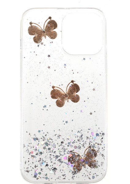 3D Kelebek Desen Pırıltılı Epoksi Tpu Cep Telefonu Kapak Kabuğu Iphone 13 Pro 6.1 Inç-Sayım (Yurt Dışından) fiyatları