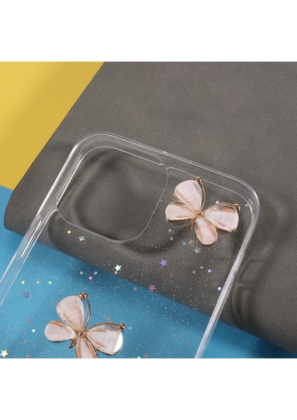 3D Kelebek Desen Pırıltılı Epoksi Tpu Cep Telefonu Kapak Kabuğu Iphone 13 Pro 6.1 Inç-Sayım (Yurt Dışından) fırsatları