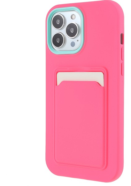 Ka Yüzey Kartı Yuvası Tasarımı Anti-Çizgi Pc+Tpu Hibrit Kılıf Kapağı Telefon 13 Pro 6.1 Inç-Pembe (Yurt Dışından) modelleri