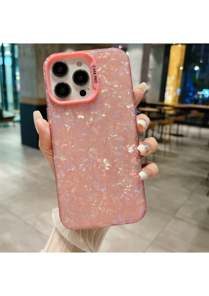 Iphone 13 Pro Telefon Kılıfı Şok Geçirmez Kılıf 6.1 Inç Kabuk Doku Akrilik Pc Kapak Anti-Fall Ince Telefon Koruyucu-Pembe (Yurt Dışından)