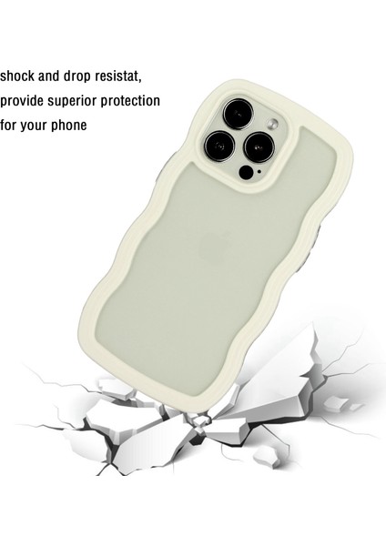 Iphone 13 Pro Max Telefon Kılıfı 6.7 Inç Dalgalı Kenar Çerçevesi Şeffaf Arka Kapak Damla Geçirmez Pc+Tpu Telefon Kılıfı-Beyaz (Yurt Dışından) fiyatları