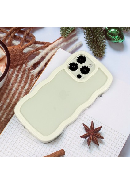 Iphone 13 Pro Max Telefon Kılıfı 6.7 Inç Dalgalı Kenar Çerçevesi Şeffaf Arka Kapak Damla Geçirmez Pc+Tpu Telefon Kılıfı-Beyaz (Yurt Dışından) modelleri